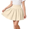 thumbnail image 2 of Vornjynx Girls Athletic Tennis Golf Skirts with Shorts Ruffle High Waist Summer Comfort A-Line Skorts Beige Size 5, 2 of 9