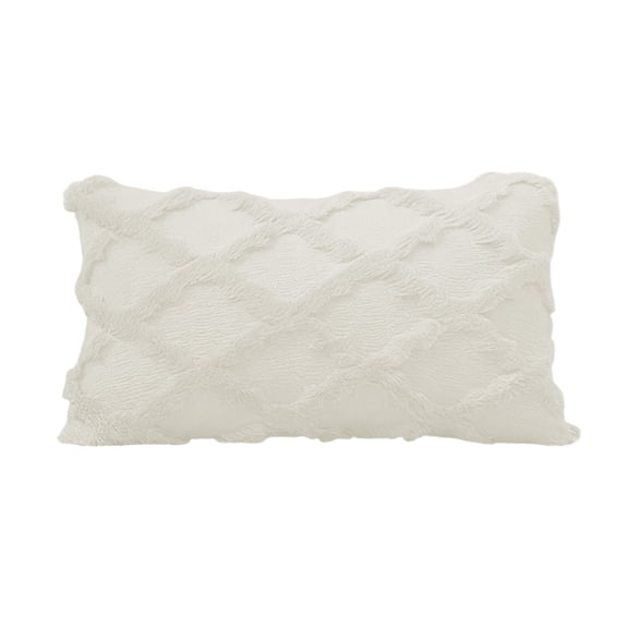 Tunhigl 12" x 20" Plush Textured Pillow Covers, Polyester, Cozy Fuzzy Throw Pillow Cases for Sofa, Couch & Bedroom