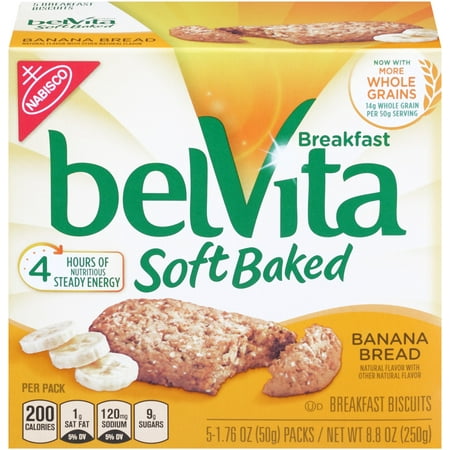 - (6 Pack) Belvita Soft Baked Banana Bread Breakfast Biscuits, 8.8 Oz