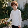 thumbnail image 2 of BLVB Boys Henley Long Sleeve T-Shirt Casual Crewneck Tops Loose Button Basic Tee Teen Kids Layer Clothes 5-15Y(White,14-15 Years), 2 of 9