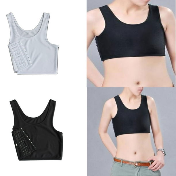 Ruiboury 3 Pieces Chest Binder Underwear women chest wrapped bra Tank Tops  Bandage Trans Breathable Side Hook Bustier Bra 