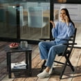 thumbnail image 2 of SENWEST Outdoor Weather-Resistant Pine Wood Square End Table, Black, 2 of 10