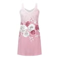 thumbnail image 5 of Gamivast Women Beach Dress Floral Print V-Neck Sleeveless A Line Tank Dress Summer Loose Fit Casual Daily Party Swing Fashion Flowy Sun Dress Gown, 5 of 6