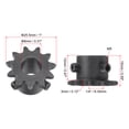 thumbnail image 2 of Unique Bargains #25 Chain Roller Sprocket, 8mm Bore 1/4' Pitch 11 Tooth Single Strand Chain Sprocket with Set Screws 2Pack, 2 of 6