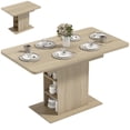 thumbnail image 1 of HOMCOM Table à Manger Extensible pour 4-6, Table de Cuisine Rectangulaire, Naturel, 1 of 10