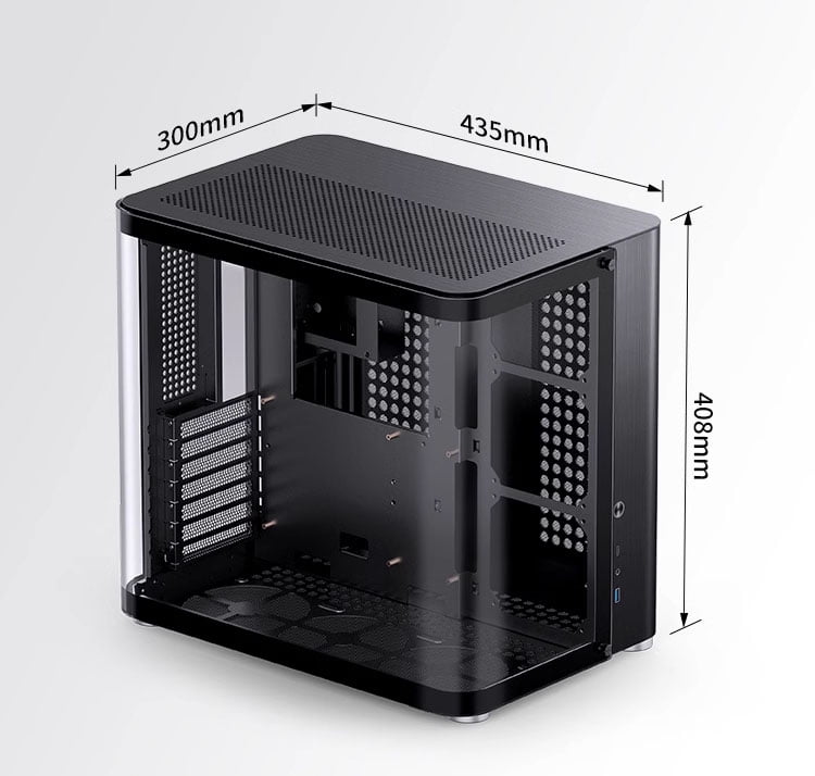 Giizhmy Dual-Chamber Gaming Computer Case with Liquid Cooling, White, 1 Count, 1 Pack