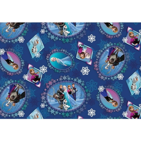 Disney Frozen Scenic Patch Digital Fabric by the Yard, Blue
