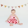 thumbnail image 5 of ZEHJUHAN Baby Girl's Birthday Sleeveless Printed Mesh Tutu Romper with Bow Headband, Letter & Ruffle Detail Pink2，12-18M, 5 of 10