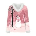 thumbnail image 4 of Jkety Ladies Christmas Sweaters Christmas Shirts for Women Loose Xmas Tree Oversized Graphic Tees Faux V Neck Holiday Tops Blouses Light Pink,XL, 4 of 5