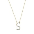 thumbnail image 2 of Imperial 1/20Ct TDW Diamond Alphabet S Pendant Necklace for Women in Yellow Gold Plated Sterling Silver, 2 of 6