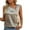 Beige, variant on Plus Size Tank Tops for Women Sleeveless V-Neck Button Collar Solid Color Casual Blouse Gold XXXL