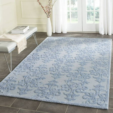 Galena Damask Wool Area Rug or Runner