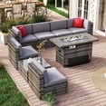 thumbnail image 4 of Sunmthink 8 Pieces Steel Worry-Free Purchase Outdoor Conversation Sets, Gray, 4 of 7