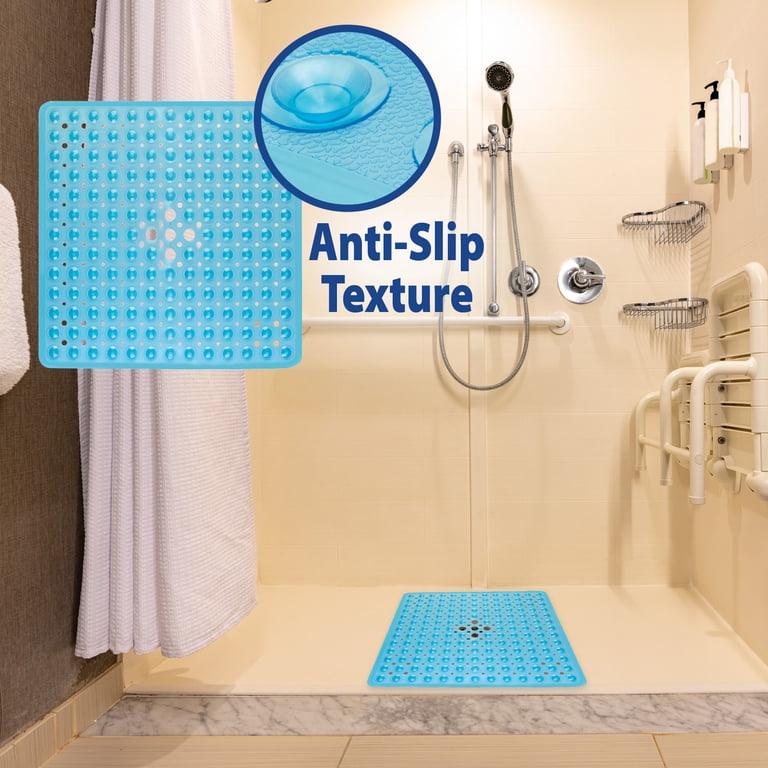 TheraCare Non-Slip Shower Mat, 21x21 Inches, Blue photo 4