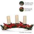 thumbnail image 5 of Ornativity Christmas Décor Candle Holder – Xmas Themed Candle Holder Centerpiece Decorations with Red and Gold Berries and Evergreens, 5 of 7