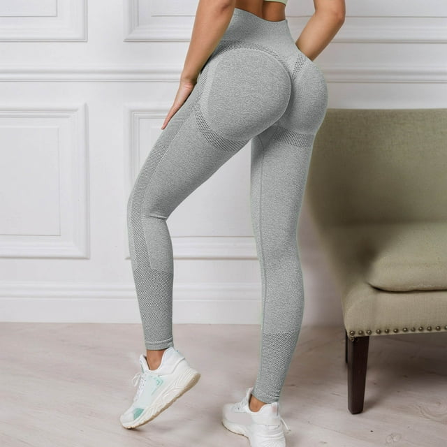 WILLBEST Pantalones de Yoga de Cintura Alta Sin Costuras para Mujer, Mallas de Entrenamiento Sin Transparencias, Antisentadillas, para Fitness, Correr, Ropa Deportiva, Mallas de Gimnasio Mediana