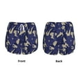 thumbnail image 3 of Yiaed Lilies Flowers Print Women's Running Shorts with Liner 3 Zipper Pockets Elastic Workout Athletic Gym Yoga Shorts-X-Large, 3 of 7