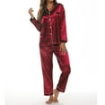 thumbnail image 4 of Wangmeiwg Women's Pajama Sets Satin Sleepwear Set for Women Elegant V-Neck Nightwear Comfortable Homewear Pajama Outfit with Long Sleeves M Red, 4 of 4