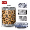 thumbnail image 3 of 12oz Tumblers Black Leopard Sunflower Pattern Vacuum Insulated Stainless Steel Travel Tumbler Cups Mug with Lid and Straw for Beer,Coffee,Beverages with Cleaning Brush for Cold & Hot Drinks, 3 of 5