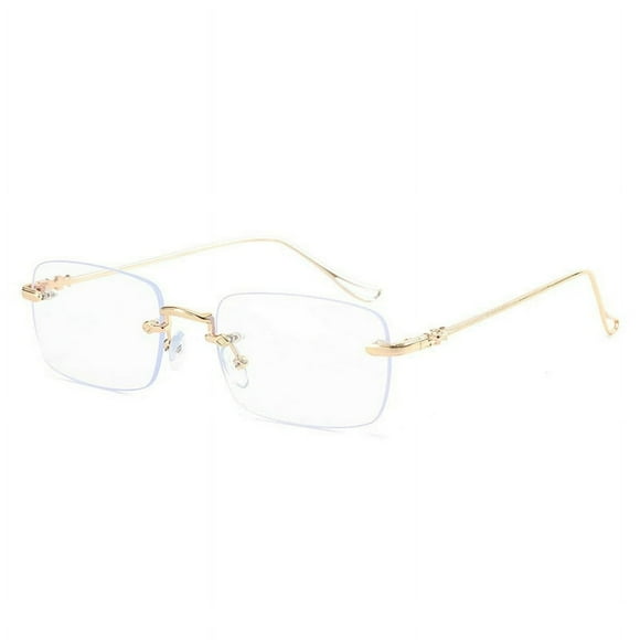 Blue Light Blocking Glasses Anti Eye Strain Rimless Fashion Glasses for Reading Play Compute