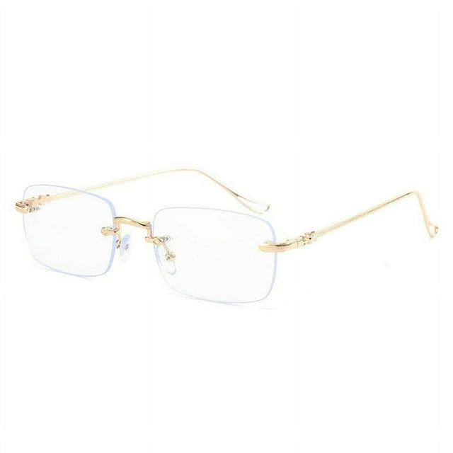 Blue Light Blocking Glasses Anti Eye Strain Rimless Fashion Glasses for Reading Play Compute