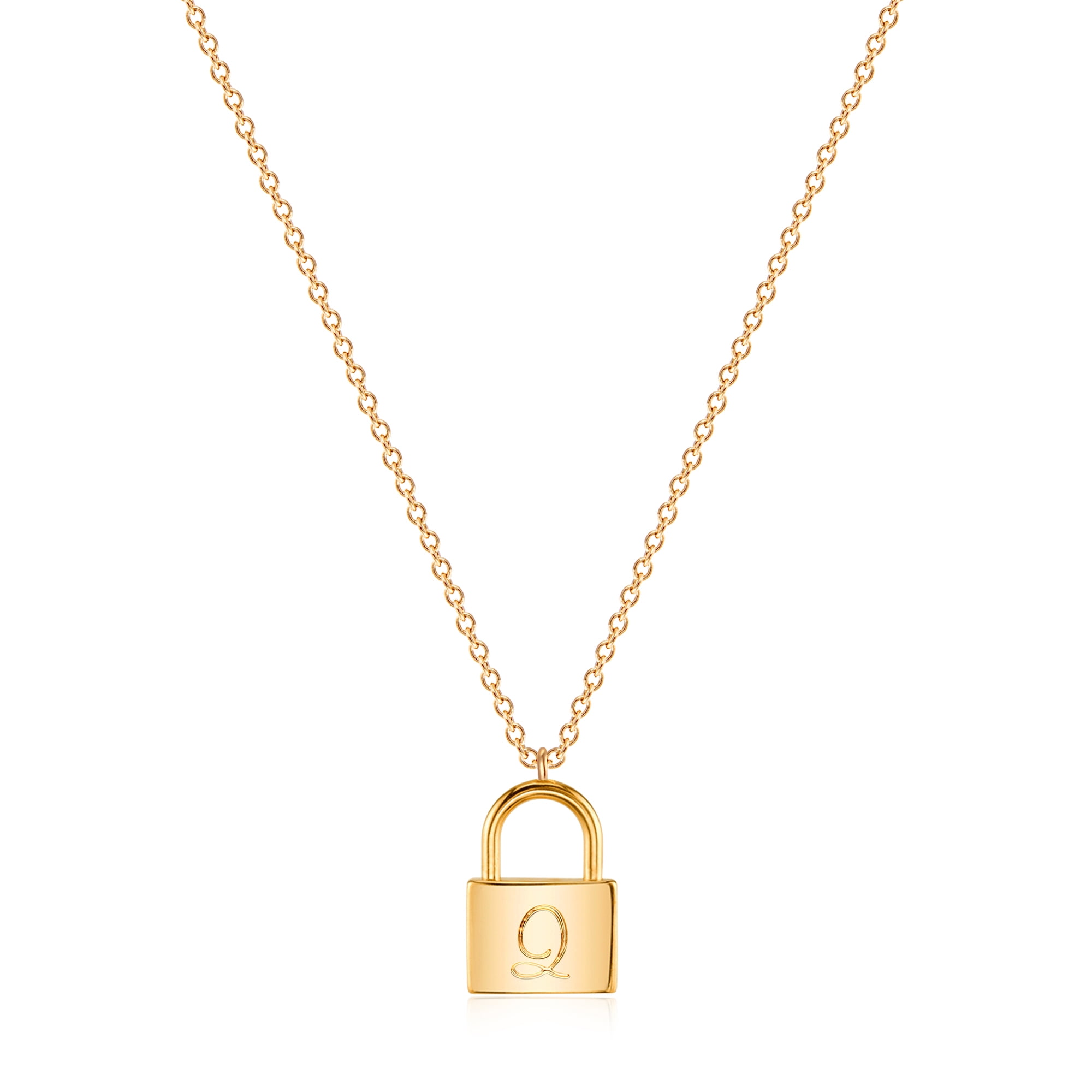 14K Gold Lock Necklace - Zoe Lev Jewelry