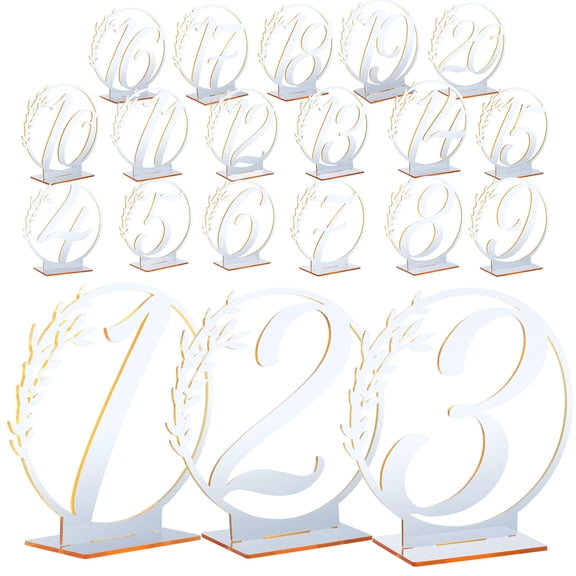 CRILSTYLEO Set of 20 Elegant Acrylic Table Numbers for Weddings and Events