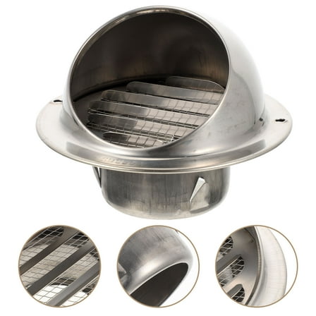 PAMINGONO 1Pcs Ducting Exhaust Vent Silver Spherical and 13X5.1X3.9in