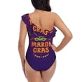thumbnail image 5 of Haiem Mardi Gras2 Women's One Piece Swimsuits Tummy Control One Shoulder Bathing Suits Ruffle Swimwear-X-Large, 5 of 8