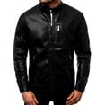 thumbnail image 1 of Chamarra Para Hombre Shendy Vendi Chaqueta Vinipiel Tipo Biker Negro Grande, 1 of 5