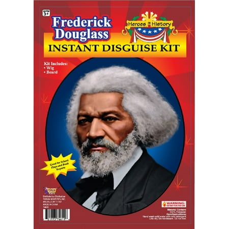 Frederick Douglass Black History School Report Wig Beard Costume Accessory