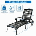 thumbnail image 6 of Spaco Chaise Lounge Chair Outdoor, Pool Lounge Chairs, Backrest Adjustable Courtyard Cast Aluminum Lying Bed, for Patio Garden Outdoor Beach, Black, 6 of 15