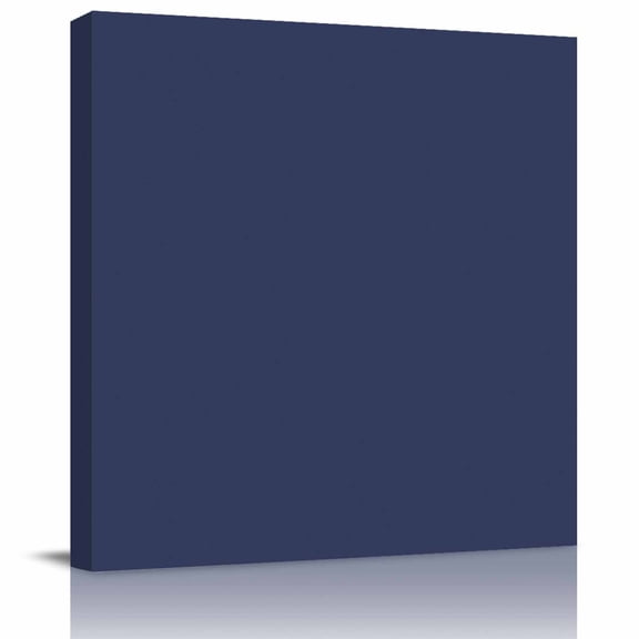 Framed Canvas Wall Art for Living Room Solid Blue Color Wall Decor, Dark Blue Aesthetic Paintings for Bedroom Office Kitchen Bathroom, Ready to Hang Artwork Wall Pictures 8x8 Inch