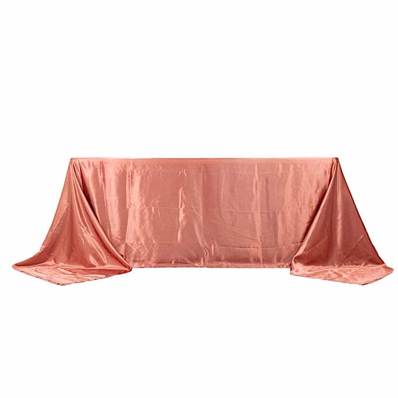 BalsaCircle 90" x 132" Satin Rectangular Tablecloth Cinnamon Rose - Walmart.com