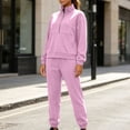 thumbnail image 5 of Ndbuld Womens Two Piece Outfits Short Sleeve Color Block Tops Long Pants with Drawstring Tracksuit Jogger Sets Pink S, 5 of 8