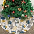 thumbnail image 3 of Christmas Tree Skirt, Hawaiian Style Gold Leaves Soft Plush Christmas Tree Decorations Indoor, Tree Skirts Mat for New Year Halloween Holiday Christmas Party Decor 36", 3 of 6