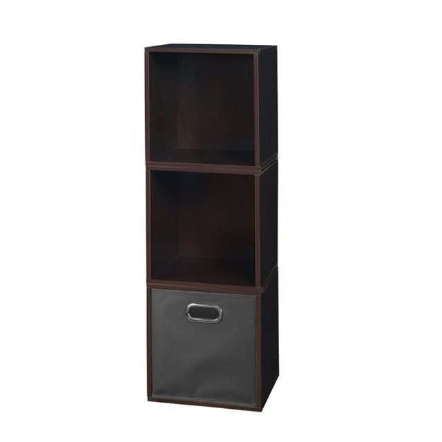 Niche PC3PKTF1TOTEGY Cubo Set de Rangement - 3 Cubes & 1 Bac à Toile - Truffe & Gris