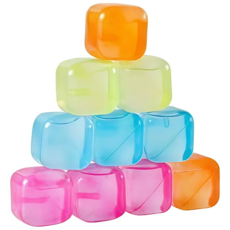 10 Pcs Reusable Ice Cubes Colorful Ice Blocks for Drinks