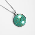 thumbnail image 4 of Cross Glass Design Circular Pendant Women's Necklace, 4 of 5
