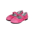 thumbnail image 5 of Suede Rhinestone Embellished Hook Loop Mary Jane Ballerina Flat (Girls) BH03, 5 of 5