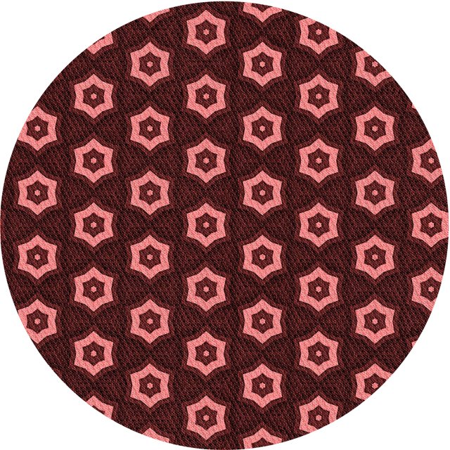 Ahgly Company Tapis Rond Lavable en Machine Intérieur Transitionnel Rouge Cerise, 6 Pieds Rond