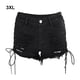 thumbnail image 4 of Guardurnaity Negro Pantalones cortos de mezclilla desgastados rasgados negros Pantalones cortos de mezclilla góticos rosados de moda y Prendas para la parte inferior del cuerpo 3XL, 4 of 6