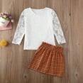 thumbnail image 4 of Bébé bébé Filles Tops Dentelle Jupe à Carreaux Robe 2Pcs Tenues d'Été Vêtements Ensemble, 4 of 5