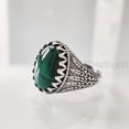 thumbnail image 6 of Malachite Mans Ring, Natural Green Malachite, Spiritual, Silver Jewelry, 925 Silver Ring, Birthday Gift, Heavy Mens Ring, Arabic Design, Ottoman Style Ring, Christmas, Turkey Mens Signet Ring, 6 of 7