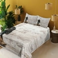 thumbnail image 3 of Ambesonne Western Fitted & Top Sheet Set with Shams, Rodeo Cowboy Grunge Hat, Black and Brown, 3 of 5
