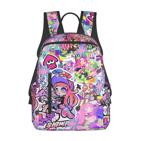 Splatoon Backpack Lightweight Large Capacity Laptop Backpack Adjustable Backpack Unisex Travel Backpack