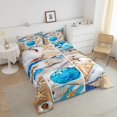 thumbnail image 4 of Hawaii Beach Decor Comforter Set Patchwork Starfish Bedding Set for Women Adults,Blue Ocean Quilt Conch Shell Twin Duvet Insert,Tropical Sand Coastal Creature Beach Room Decor, 4 of 5