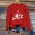 thumbnail image 5 of larppty Merry Christmas Sweatshirt for Women Cute Christmas Tree Print Pattern Pullover Tops Blouses (Red, XXL), 5 of 7