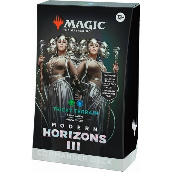 Magic: The Gathering Modern Horizons 3 Commander Deck - Tricky Terrain (100-Card Deck, 2-Card Collector Booster Sample Pack   Accessories)