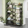 thumbnail image 4 of Greenstell 67" Industrial 6-Tier Bookshelf, Storage Rack with Open Shelves, Metal Frame, Grey, 4 of 6